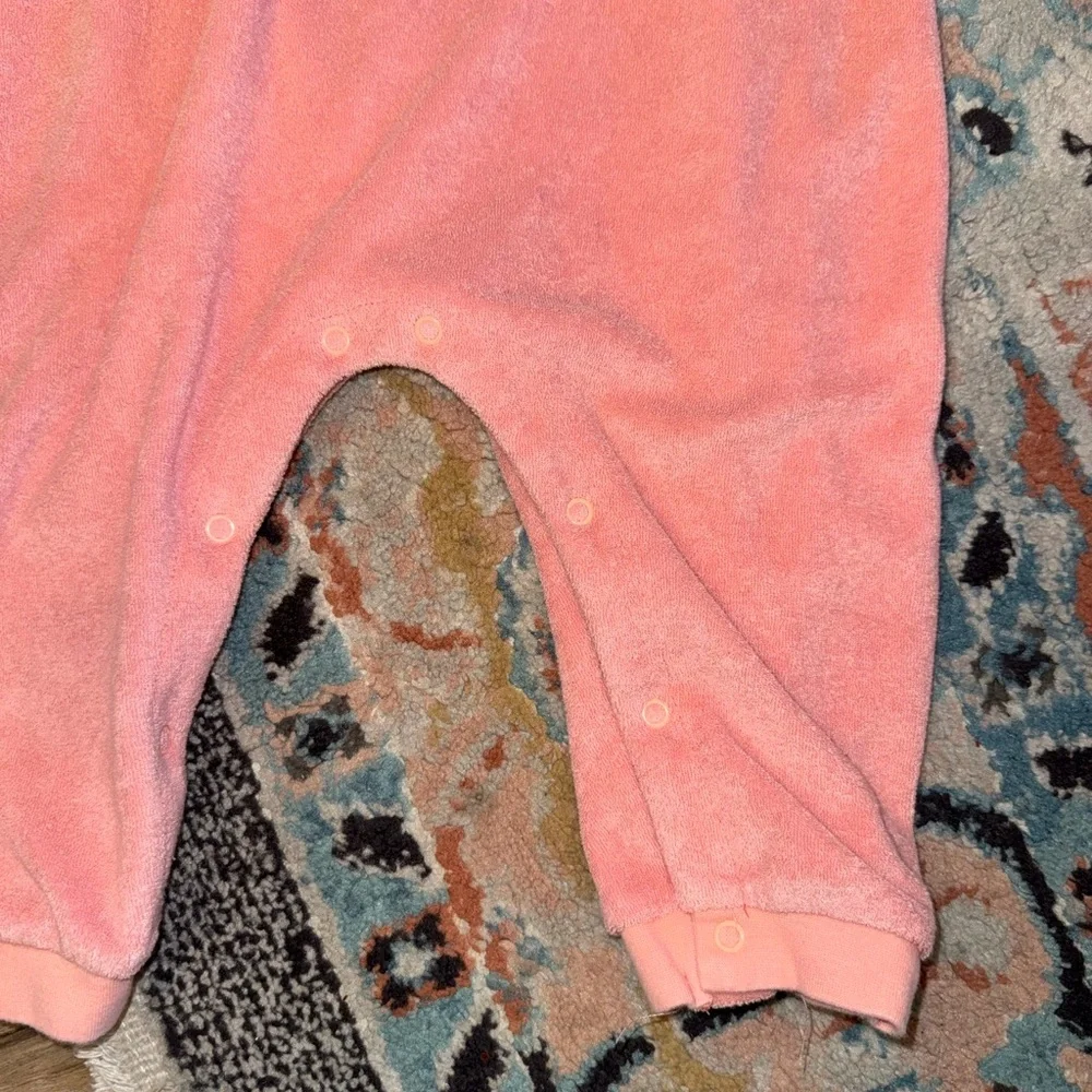Goldie + Ace Terrycloth Pink Long Sleeve Casual Romper Onsie Outfit 12-18MOS